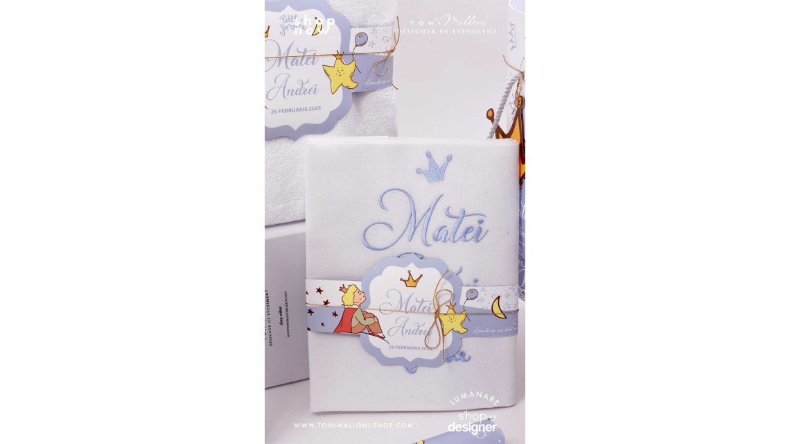 Trusou de botez cu broderie personalizata pentru baieti, Micul print, Le petit prince  4